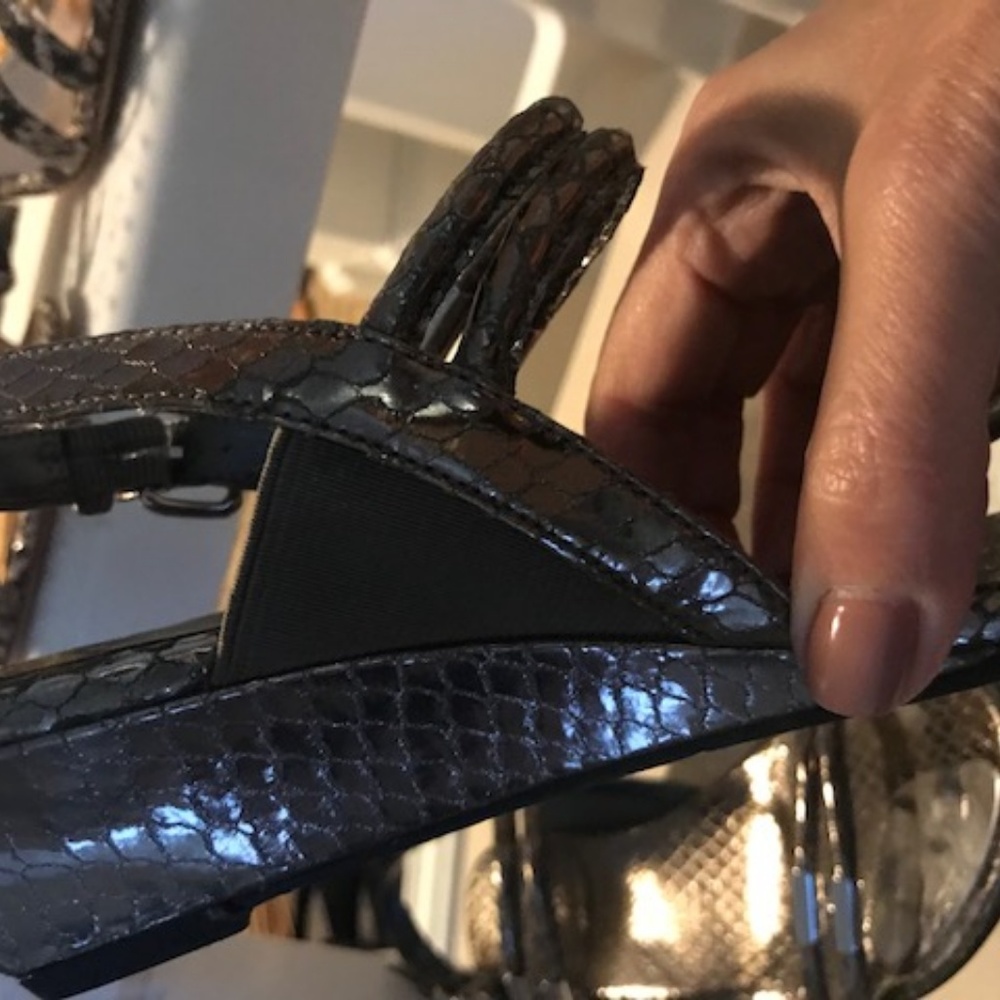 Stuart Weitzman gunmetal wedge